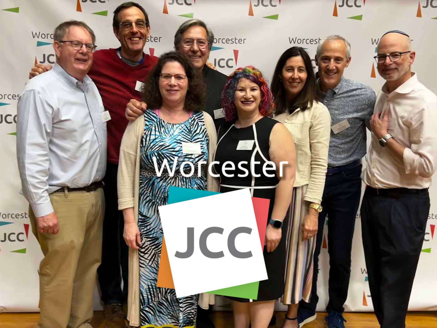 Billie Kenyon with past presidents of the Worcester JCC.